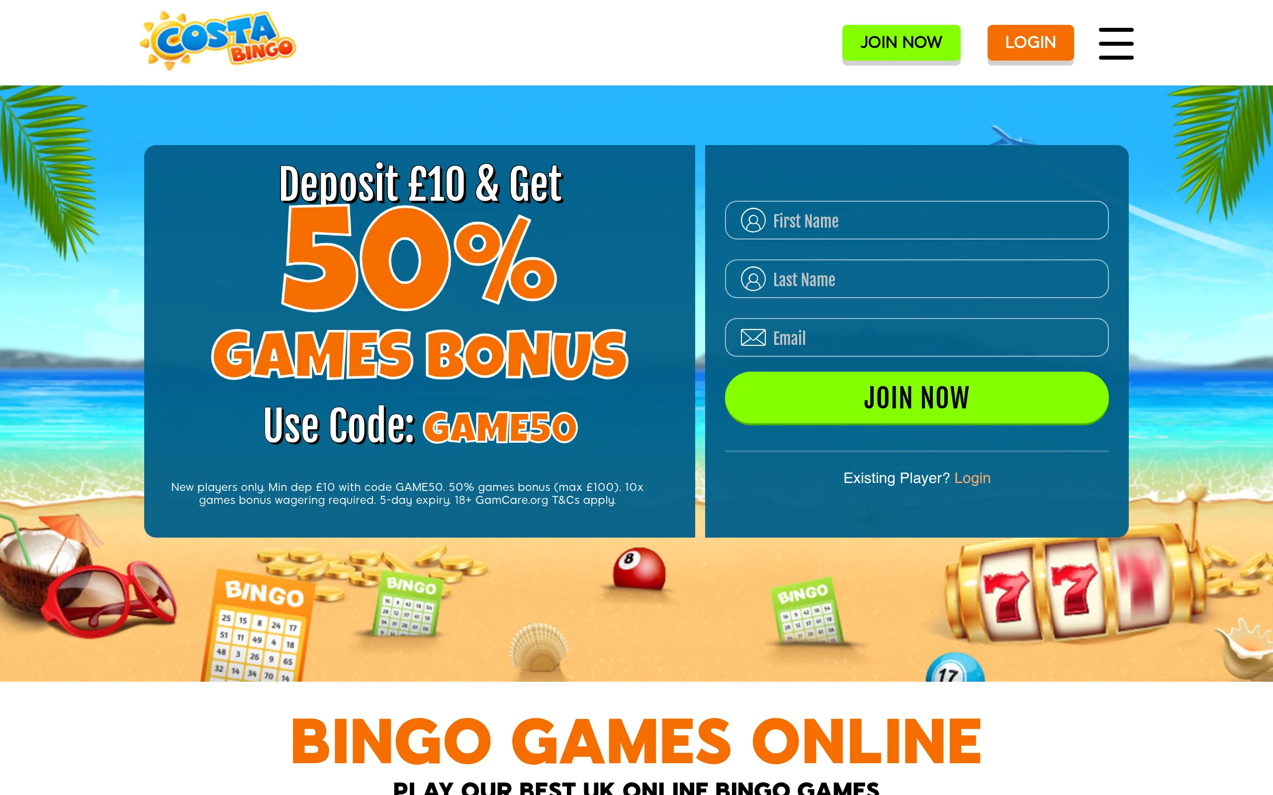 Costa Bingo public website