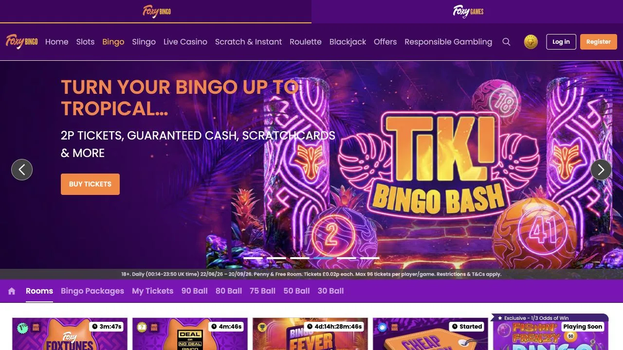 Foxy Bingo public website