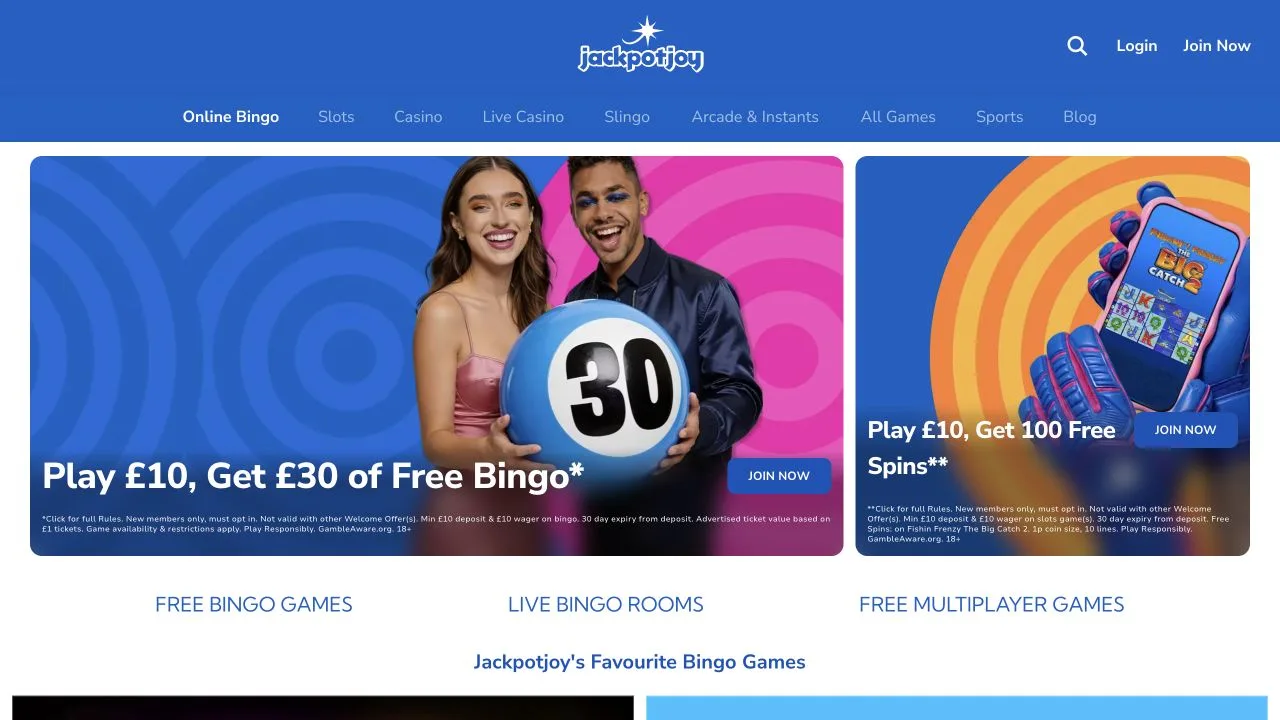Jackpotjoy Bingo public website