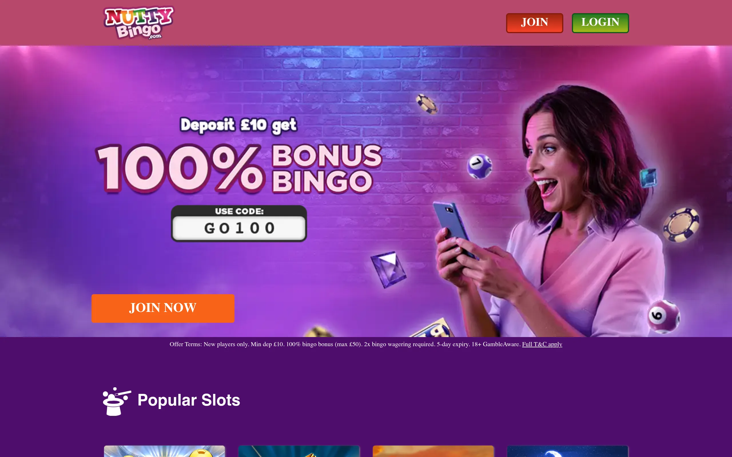 Nutty Bingo public website