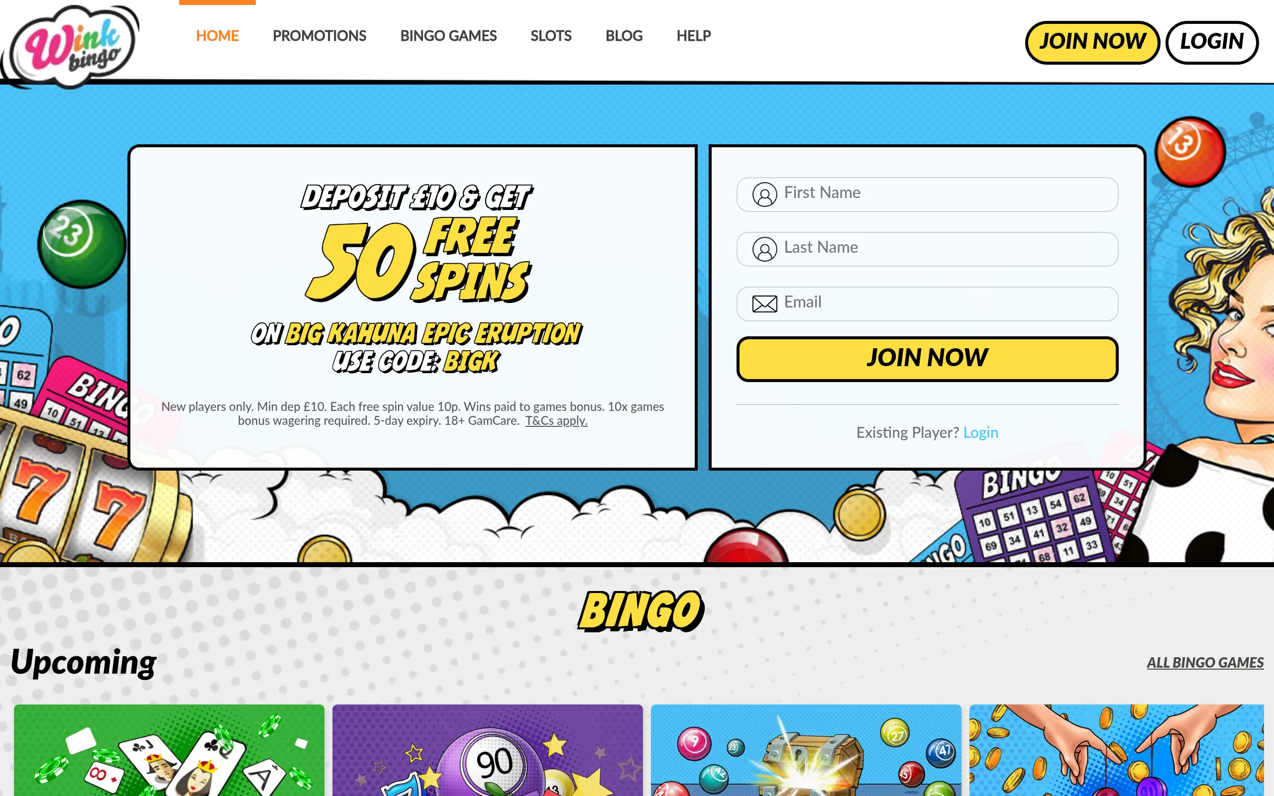 Wink Bingo public website